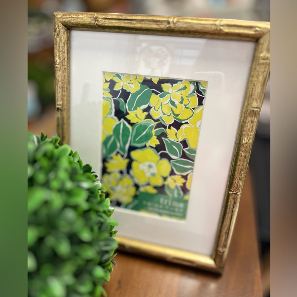 Trina Turk gold bamboo style picture frame